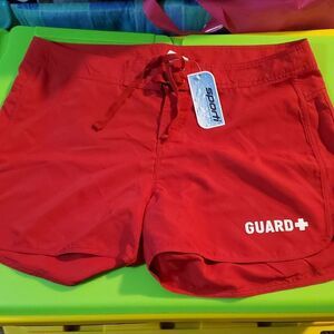 SPORTI Guard  Woman Solid Red Board Short XL